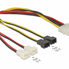 Cablu alimentare Molex la 4 x ventilator 2 pini, Delock 83343