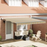 Marchiza manuală retractabilă vidaXL Verde și Galben 400x300 cm