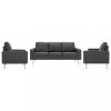 VidaXL Set de canapele, 3 piese, gri &icirc;nchis, material textil 3056645