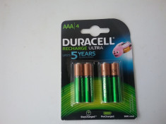 Duracell - Set 4 Acumulatori,baterii reincarcabile AAA, HR03, 900mah made Japan foto