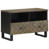 vidaXL Comodă TV, negru, 70x33x46 cm, lemn masiv de mango 4017685