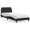 VidaXL Pat cu saltea, negru și alb, 90x200 cm, piele ecologică 3208342