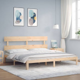 Cadru de pat cu tablie Super King Size, lemn masiv GartenMobel Dekor, vidaXL
