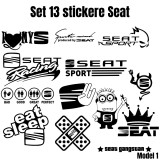 Set 13 stickere auto Seat , autocolante pentru personalizare masina