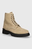 HUGO pantofi de piele intoarsa Ryan barbati, culoarea bej, 50522981