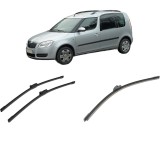 Cumpara ieftin Set 3 stergatoare SKODA ROOMSTER Praktik (5J) din 2007-2015, pentru parbriz si luneta fata si spate auto, Bosch Aerotwin-Aerotwin, din cauciuc silicon