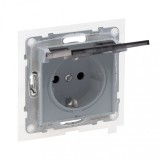 Priza schuko simpla cu capac 2P+T IP44 Legrand Suno aluminiu 721323