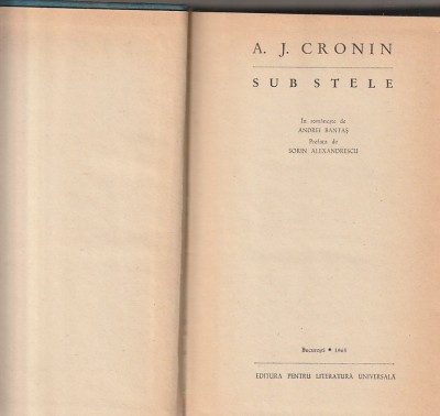 A. J. CRONIN - SUB STELE foto