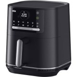 Friteuza cu aer cald Braun HF5050, 6 l, 15 programe automate, 2000 W, Ecran digital, Oprire automata, Negru