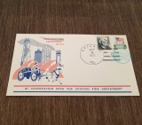 Plic Filatelic 1971 &ndash; Centenarul Marelui Incendiu din Chicago 1871-1971, Ștampilă Primă Zi, Tematică Pompieri