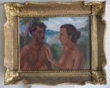 Traian Achim (1885-1945)-&quot;Cuplu nud &icirc;n peisaj&quot;, pictură - colonist la Baia Mare