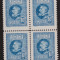 RO-212=Romania 1926-Lp 74-60 ani FERDINAND-10 lei albastru in bloc de patru MNH
