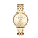 Michael Kors Pyper Ceas Damă Quartz 38mm cu Cadran Auriu și Brățară Aurie din Oțel Inoxidabil