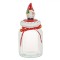 Recipient pentru Biscuiți, Model Crăciun, Capac Ceramic cu Figurină Gnome, Transparent, Diametru 11 cm, &Icirc;nălțime 25.5 cm