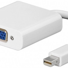 Cablu adaptor mini DisplayPort tata la VGA mama alb Goobay