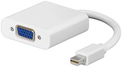 Cablu adaptor mini DisplayPort tata la VGA mama alb Goobay foto