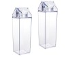 Set 2 sticle de apa transparente Metagio, in forma de cutie de lapte, din plastic, 500 ml - RESIGILAT