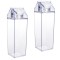 Set 2 sticle de apa transparente Metagio, in forma de cutie de lapte, din plastic, 500 ml - RESIGILAT