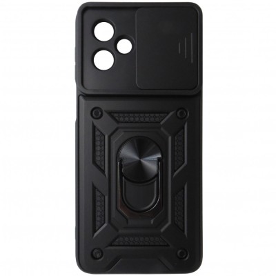 Husa tip capac spate TPU negru, inel si protectie camera, pentru Motorola Moto G54 Power, G64 foto