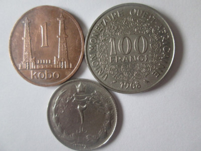 Lot 3 monede colectie:Nigeria,Africa de Vest,Iran,vedeti imaginile foto