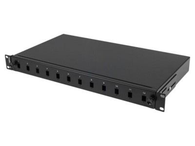 Patch Panel Fibra Optică LANBERG 12 Porturi Rack 19&amp;quot; FOP1-12SS-LDB Negru foto