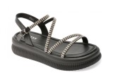 Sandale GRYXX negre, F503, din piele ecologica