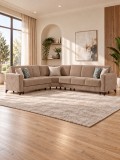 Coltar Kayra 310x90x250 cm Lada Depozitare Tapitat Catifea Nuanta Maro Deschis