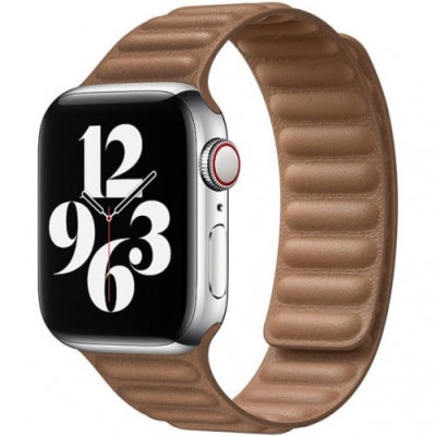 Curea iUni compatibila cu Apple Watch 1/2/3/4/5/6/7, 38mm, Leather Link, Brown foto