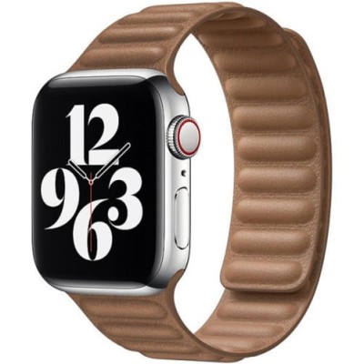 Curea iUni compatibila cu Apple Watch Ultra/SE/8/7/6/5/4/3/2/1, 44mm, Leather Link, Brown foto