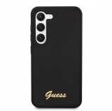 Husa de protectie telefon Guess pentru Samsung Galaxy S23, Metal Logo, Silicon lichid, Negru