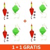 Set 2 Monturi Novac cu Cosulet + 1+1 GRATIS, 4 Carlige Otel Carbon, Plumb, Agrafa - Pescuit Novac, Ten, Fitofag