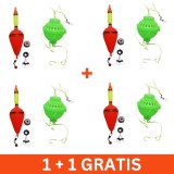Set 2 Monturi Novac cu Cosulet + 1+1 GRATIS, 4 Carlige Otel Carbon, Plumb, Agrafa - Pescuit Novac, Ten, Fitofag
