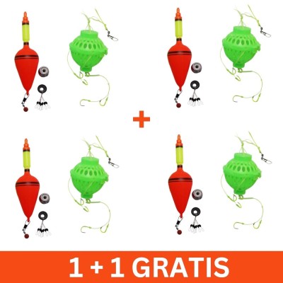 Set 2 monturi cu cosulet pentru novac, 4 carlige, 1+1 gratis foto