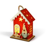 Decoratiune de Craciun cu LED &ndash; casuta cu spiridus &ndash; lumina alb cald &ndash; rosu &ndash; 7,5 x 5 x 10 cm Best CarHome