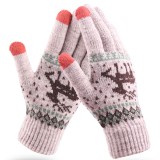 Manusi touchscreen dama Techsuit Reindeer, lana, kaki, ST0002