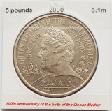 1845 Marea Britanie UK Anglia 5 Pounds 2000 Queen Mother km 1007, Europa