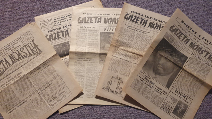 5 ziare Gazeta noastra, a FSN Frontului Salvarii nationale, martie-aug 1990