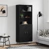 VidaXL Dulap &icirc;nalt, negru, 69,5x34x180 cm, lemn compozit