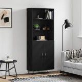 VidaXL Dulap &icirc;nalt, negru, 69,5x34x180 cm, lemn compozit