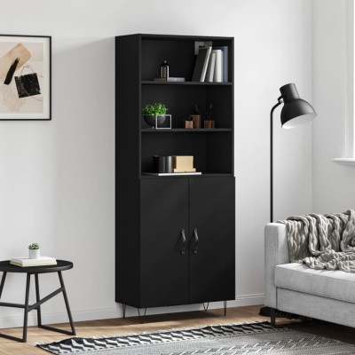 vidaXL Dulap &amp;icirc;nalt, negru, 69,5x34x180 cm, lemn compozit foto