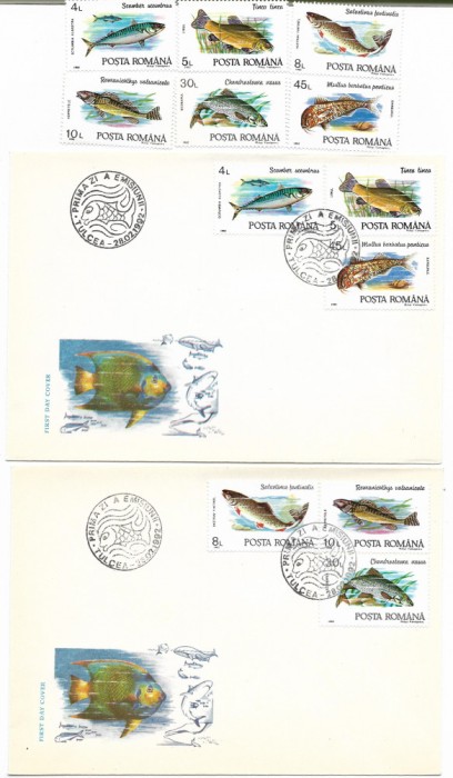 Romania (113b) - Pesti, 1992, serie neobliterata + 2 FDC