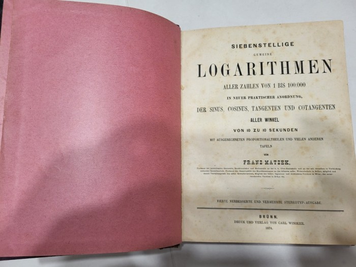 &rdquo;Siebenstellige Gemeine Logarithmen&rdquo; / 1874