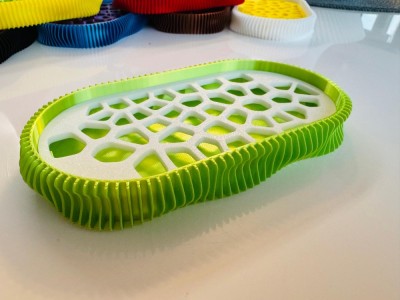 Sapuniera 3D, model Wave, Lime Alb foto