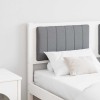 VidaXL Tăblie tapițată Alb 140 cm Lemn de pin masiv și stofă 879068