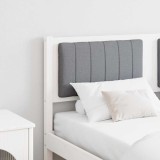 vidaXL Tăblie tapițată Alb 140 cm Lemn de pin masiv și stofă 879068