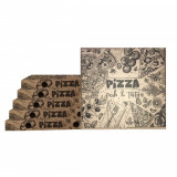 Cumpara ieftin Set 100 Cutii Pizza Natur Corolla Packaging, 28x3.5x28 Cm, Model Pizza Fresh &amp; Tasty, Ambalaje din Carton, Ambalaje pentru Pizza, Set de Cutii Natur,