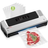 Aparat de vidat Bonsenkitchen VS2100, 5 moduri, 8L/min, 120W, argintiu/negru, include 5 pungi