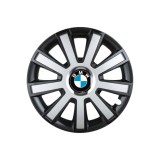 Set 4 capace roti Flash Gri-Negru R16 pentru gama auto BMW, Autohelix MSA