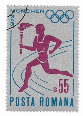 Romania (493) - Flacara olimpica prin Romania, 1972, obliterata foto