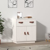 vidaXL Servantă, alb, 65,5x40x75 cm, lemn masiv de pin